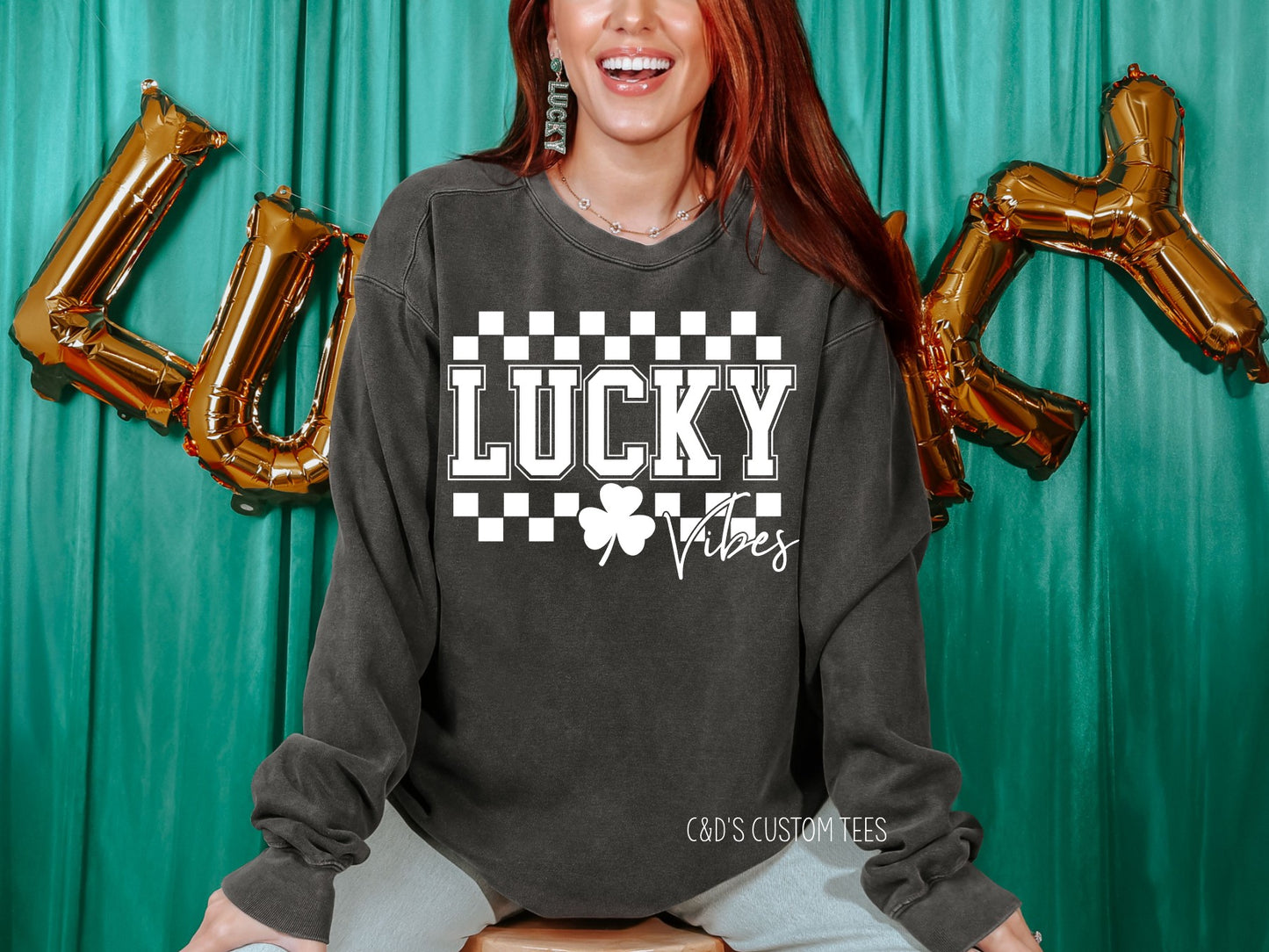 Lucky Vibes Comfort Color Sweatshirt