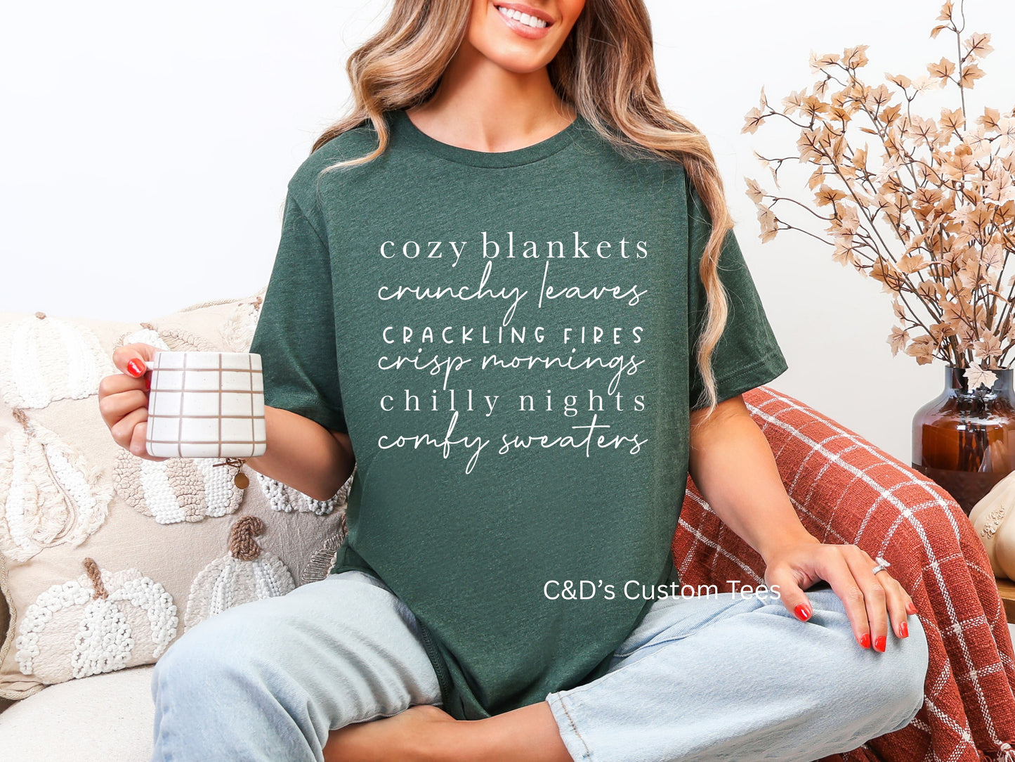 Cozy Blankets Fall Words Shirt