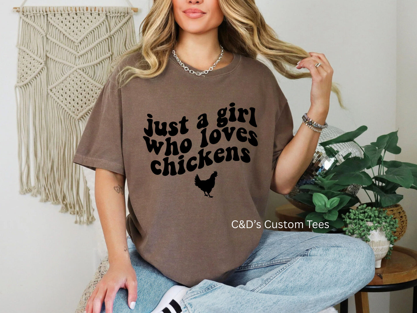 Just A Girl Who Loves Chickens Comfort Color Tee