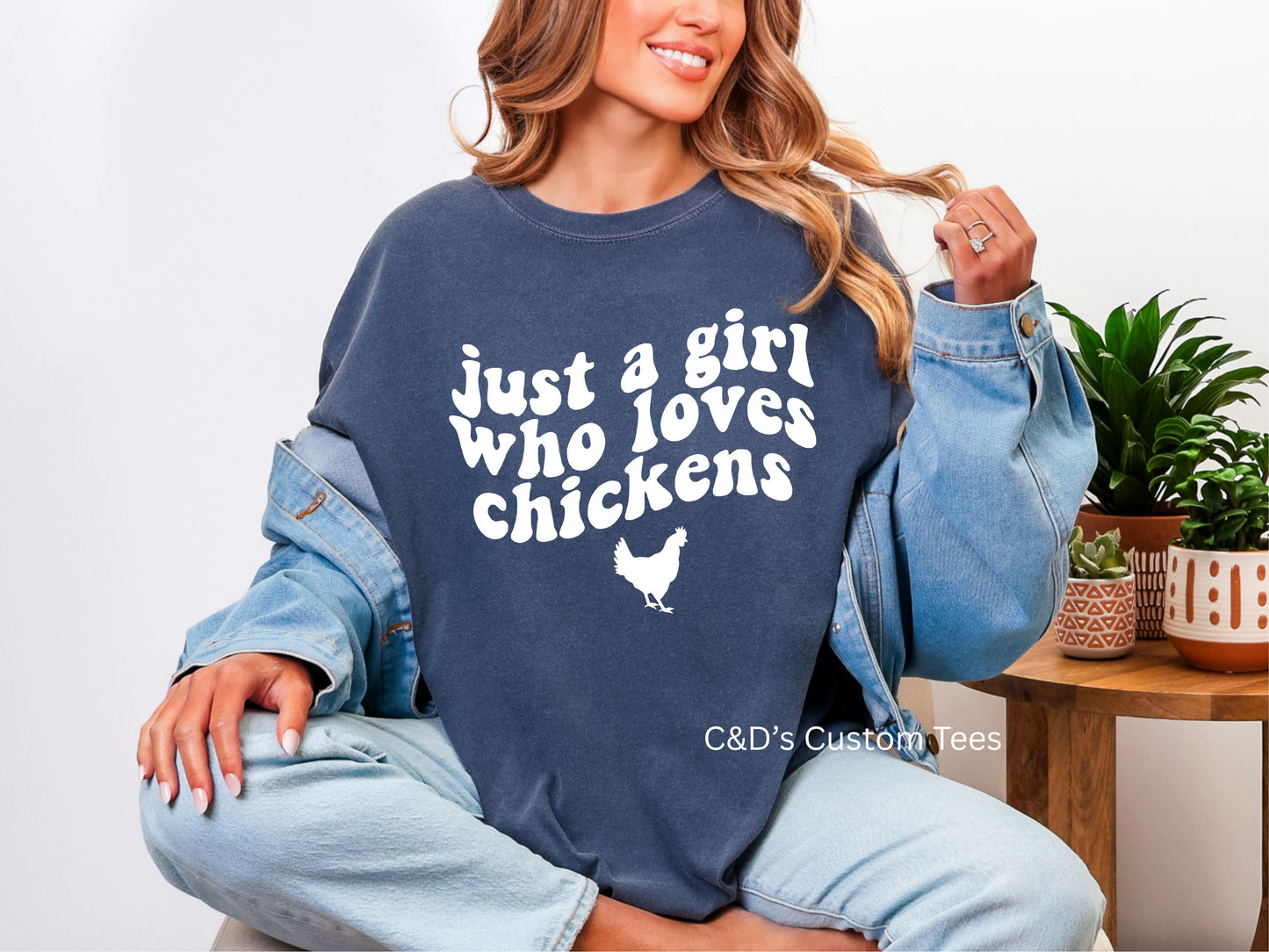 Just A Girl Who Loves Chickens Comfort Color Tee