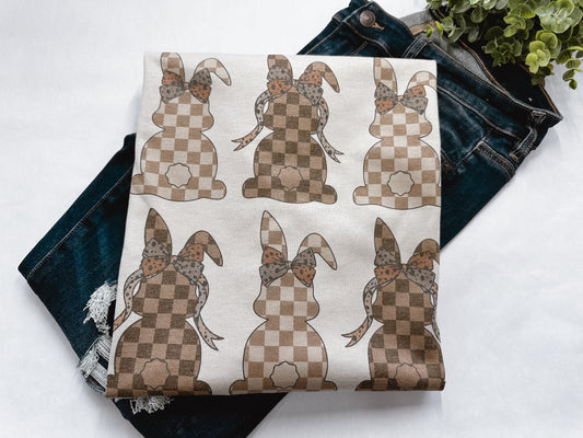 Checkered Easter Bunny Graphic Tee