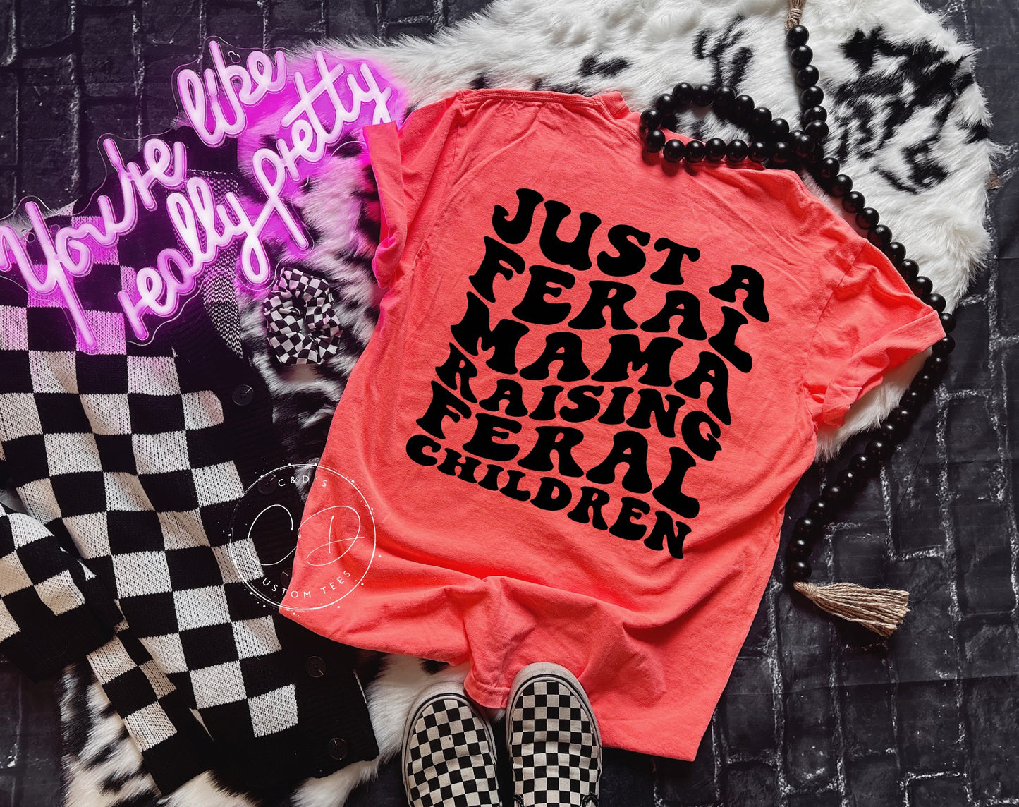 Just A Feral Mama Comfort Color Tee