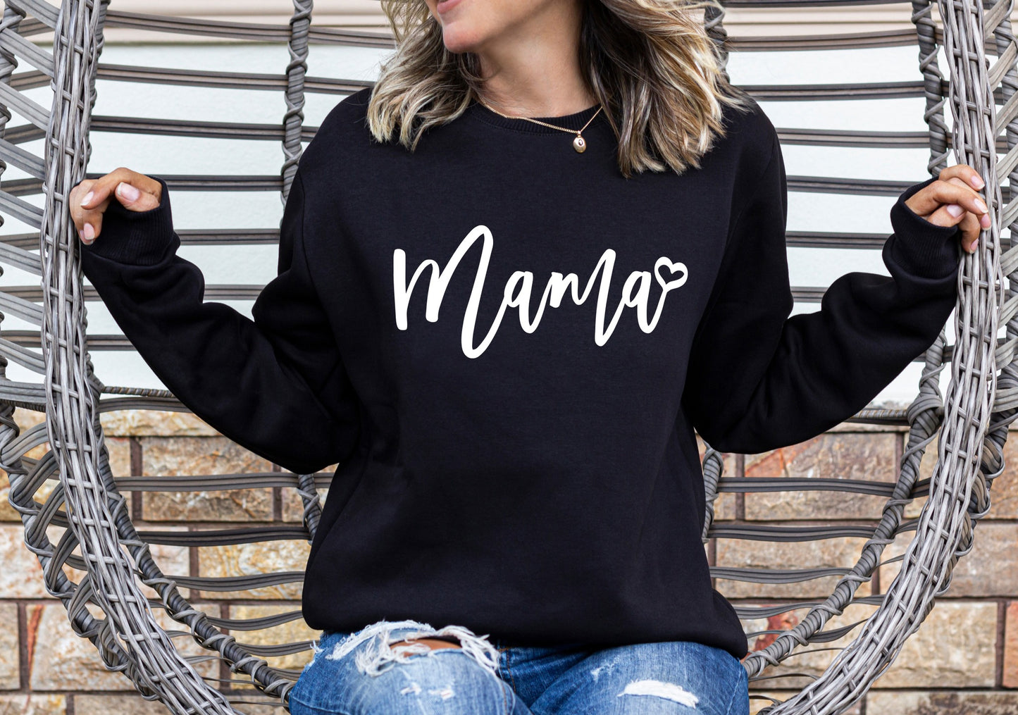 Mama Script Heart Sweatshirt