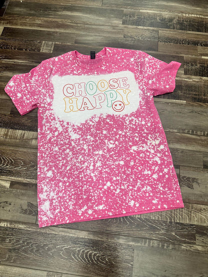 Choose Happy Bleached Tee