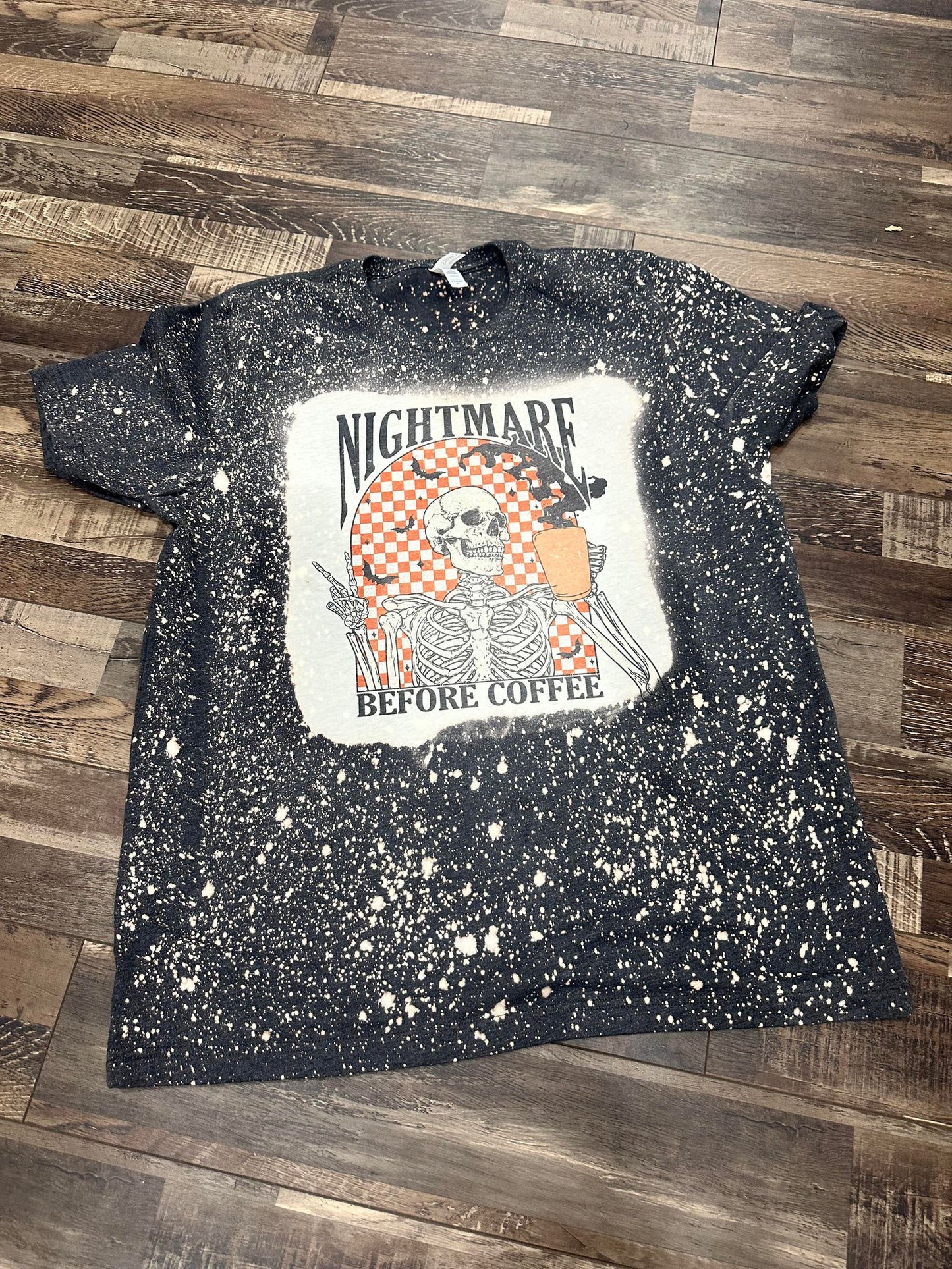 Nightmare Before Coffee Bleached Tee