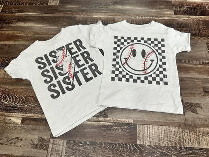 Baseball Checkered Graphic Tee