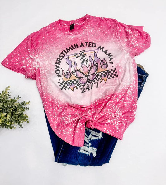 Overstimulated Mama Bleached Tee