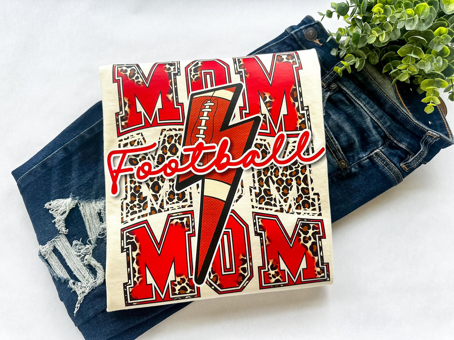 Football Mom Red Comfort Color Tee