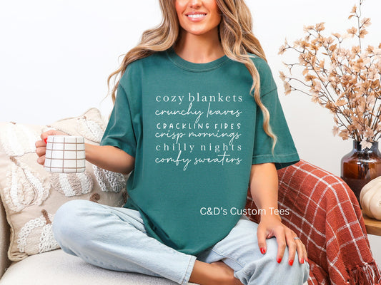 Cozy Blankets List Comfort Color Tee