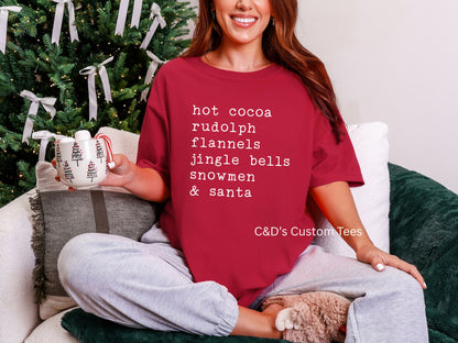 Christmas Words Comfort Color Tee