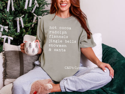 Christmas Words Comfort Color Tee