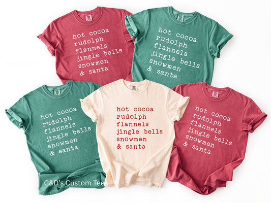 Christmas Words Comfort Color Tee