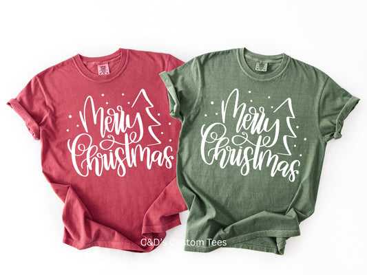 Merry Christmas Comfort Color Tee