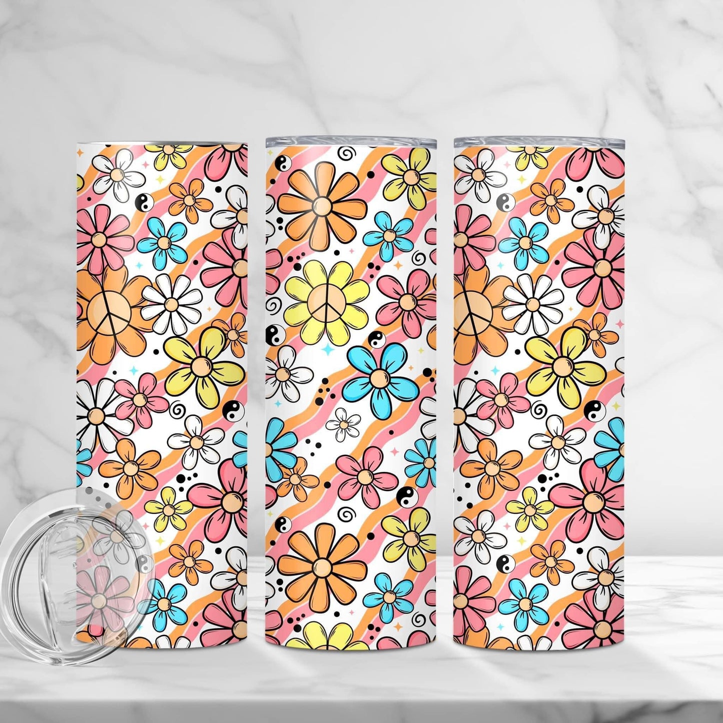 Retro Flowers Tumbler