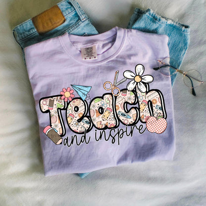 Teach and Inspire Comfort Color Tee