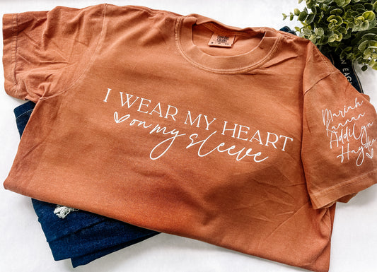 Heart On My Sleeve Comfort Color Tee