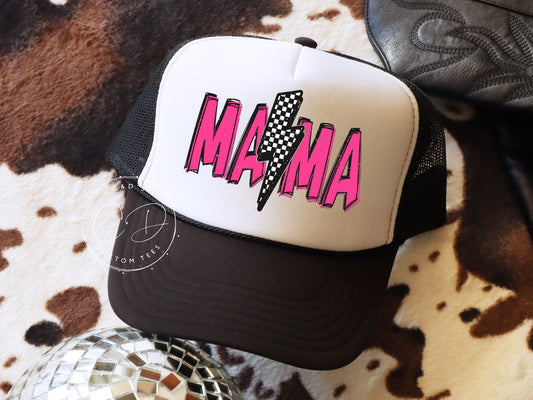 Mama Pink Grunge Trucker Hat