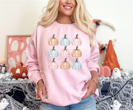 Pastel Pumpkin Graphic Sweatshirt