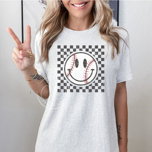 Baseball Checkered Graphic Tee