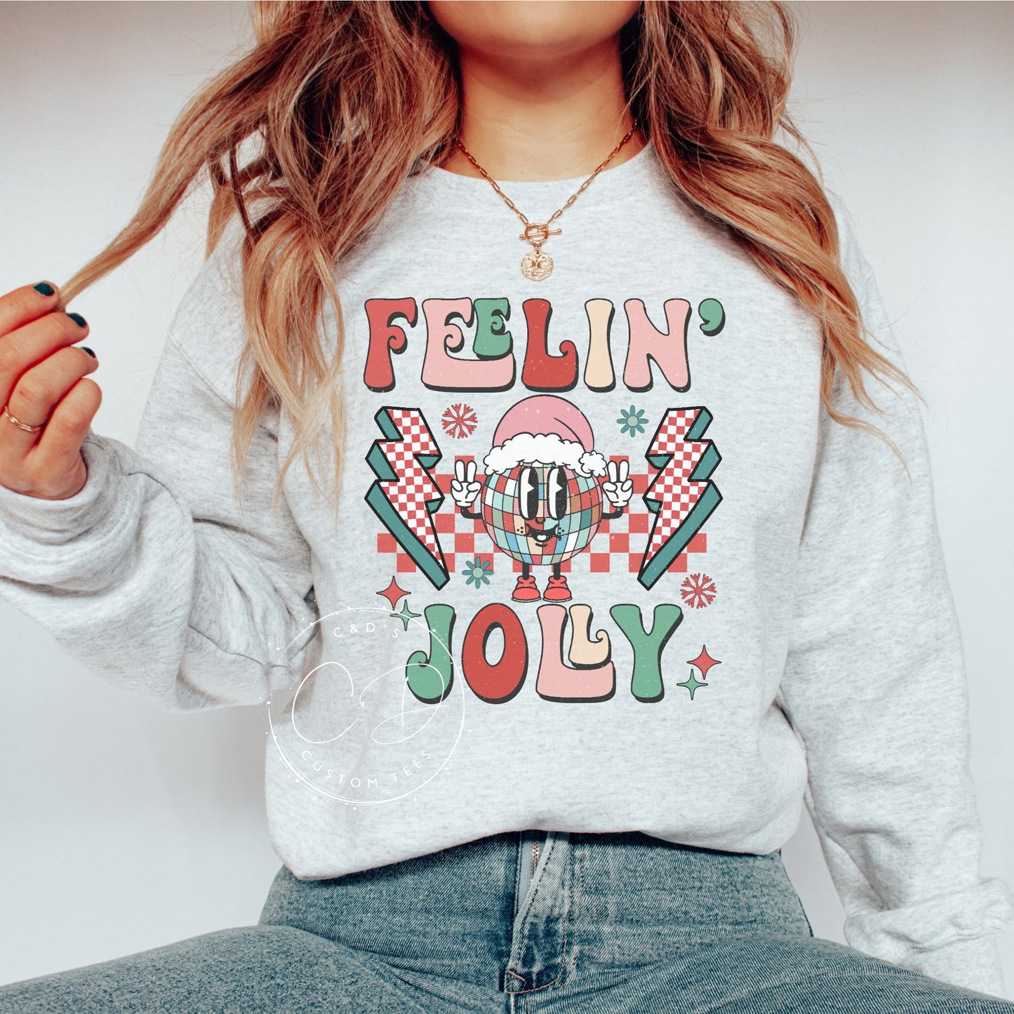 Feelin Jolly Christmas Graphic Sweatshirt