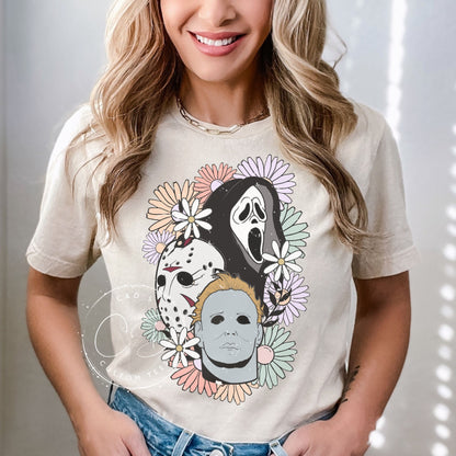 Retro Halloween Mask Graphic Tee