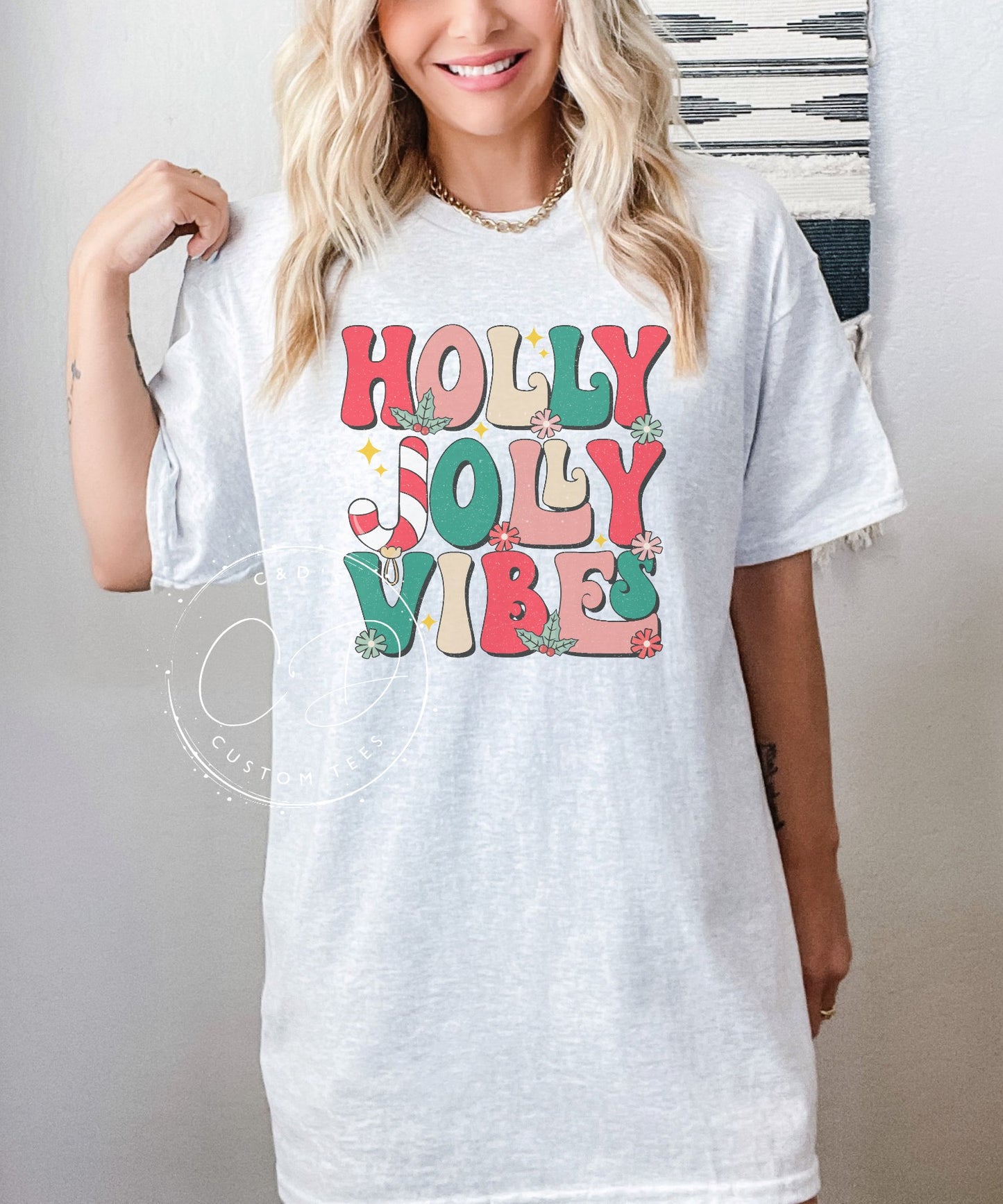 Holly Jolly Vibes Christmas Graphic Tee