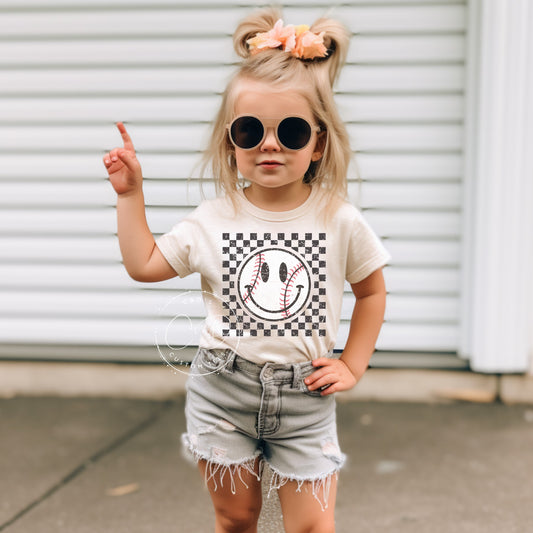 Baseball Checkered Graphic Tee