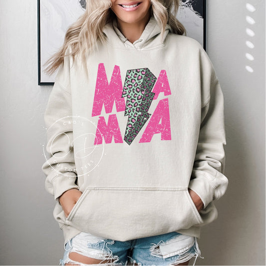 Mama Leopard Bolt Graphic Sweatshirt