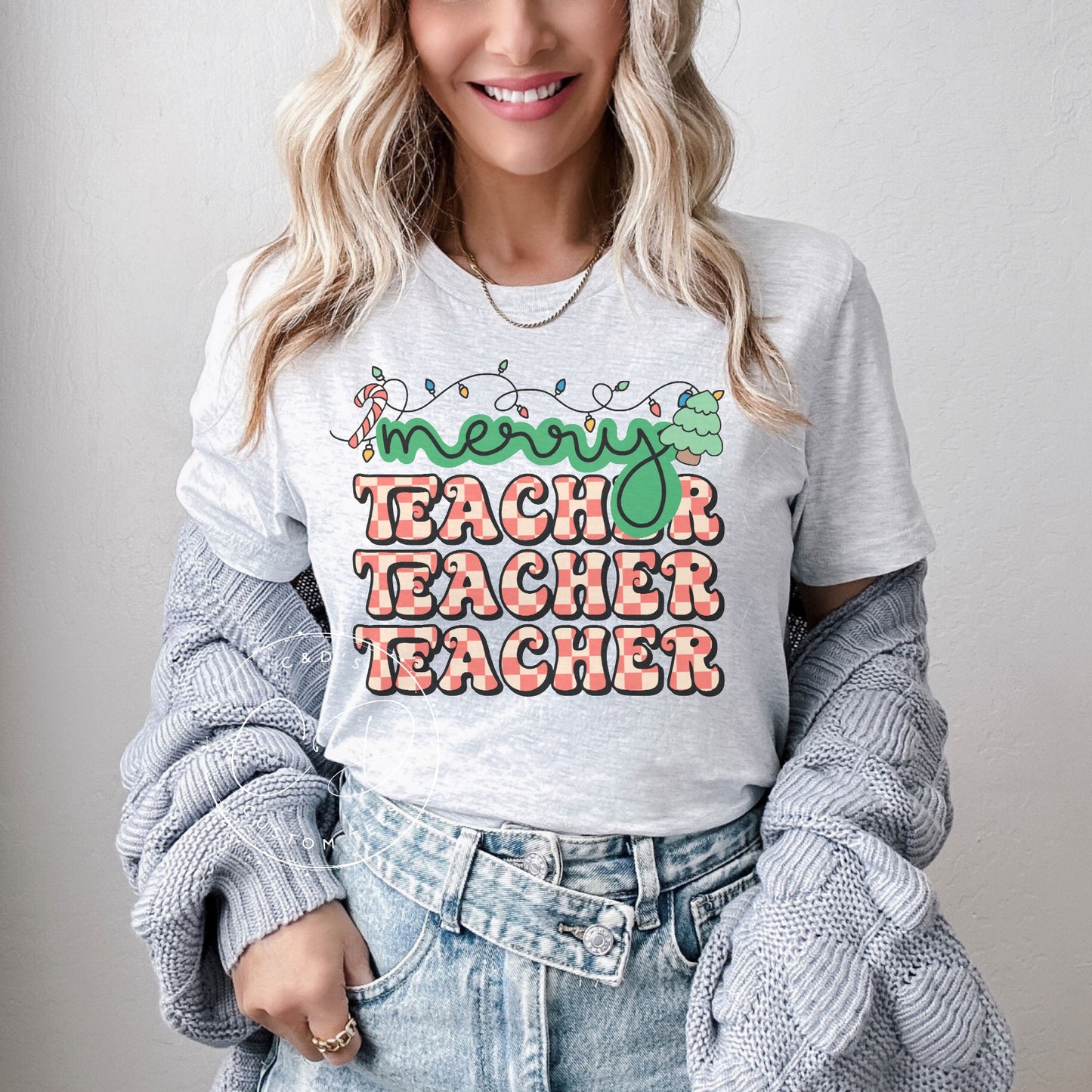 Merry Teacher Christmas Graphic Tee