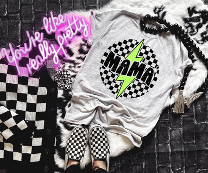 Mama Checkered Graphic Tee