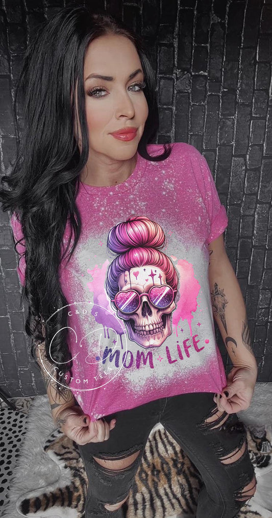 Mom Life Bleached Tee