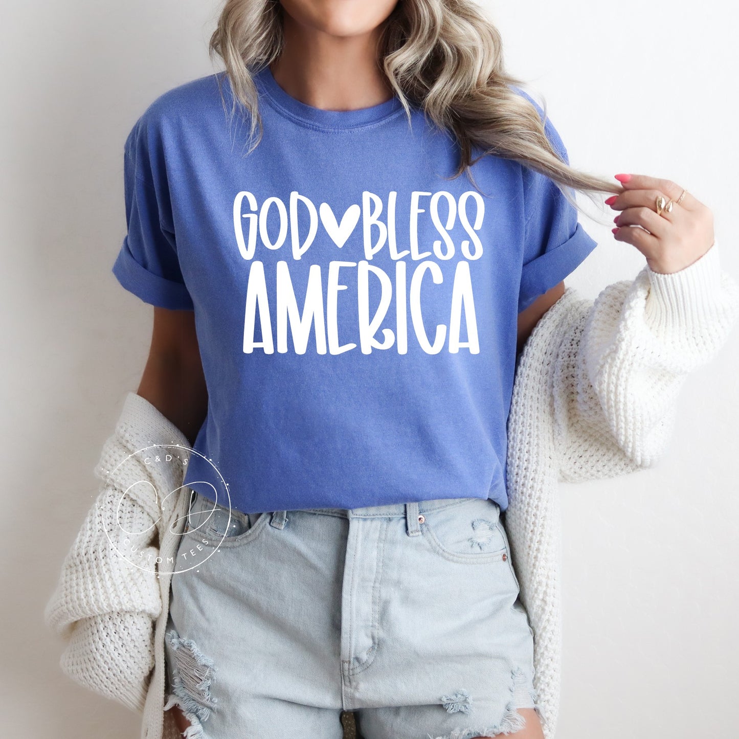 God Bless America Comfort Color Tee