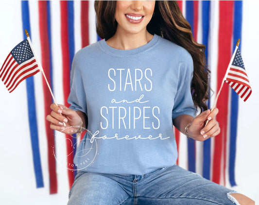 Stars and Stripes Forever Comfort Color Tee