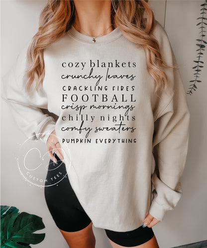 Cozy Blankets Fall Words Sweatshirt