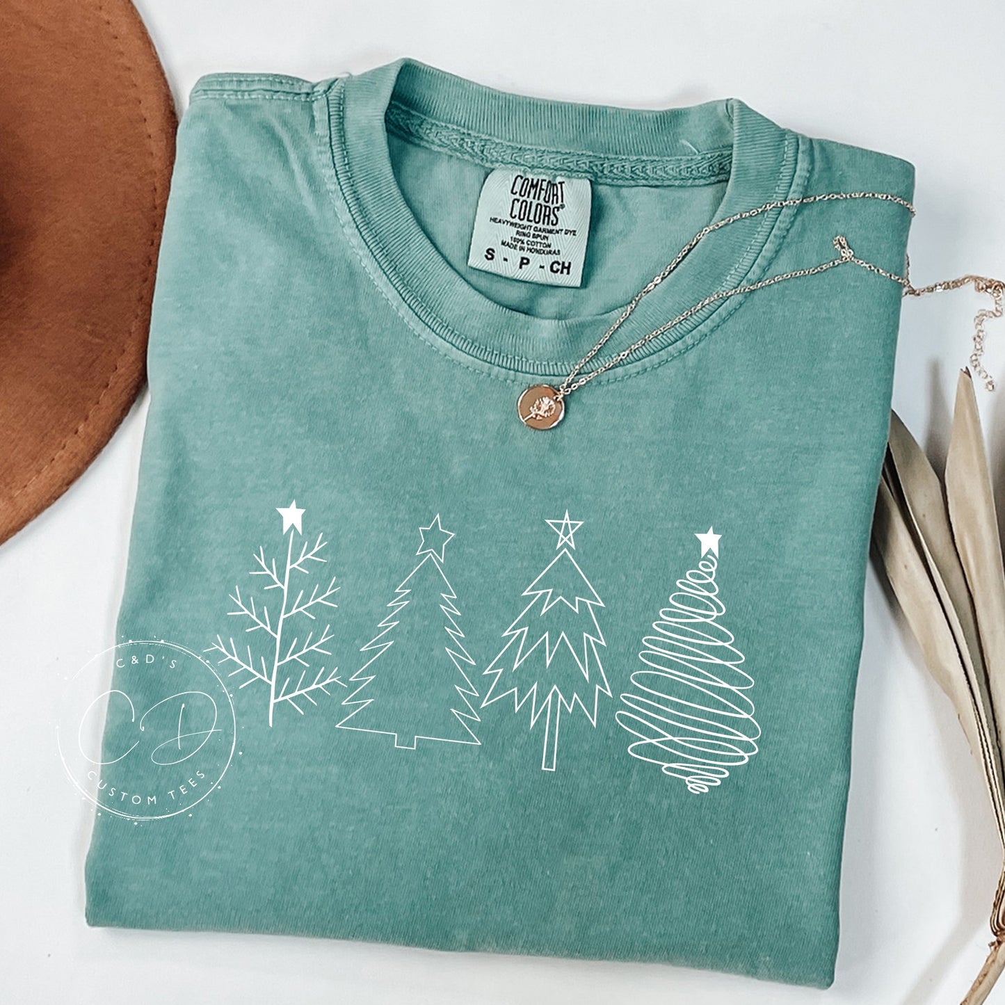 Christmas Funky Trees Comfort Color Tee