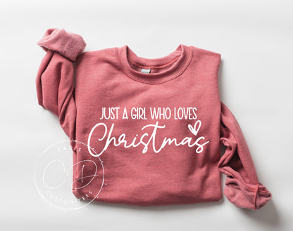 Girl Who Loves Christmas Sweatshirt