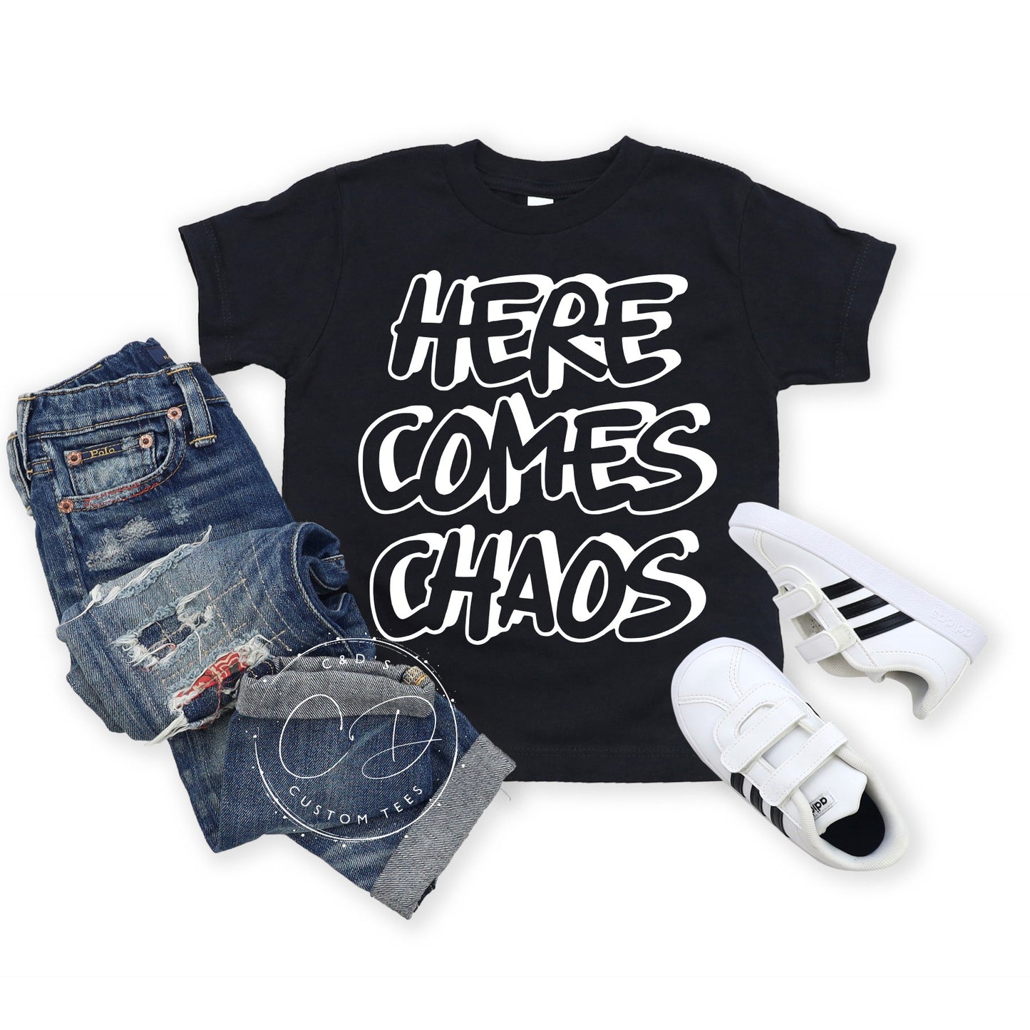 Here Comes Chaos Kids Tee