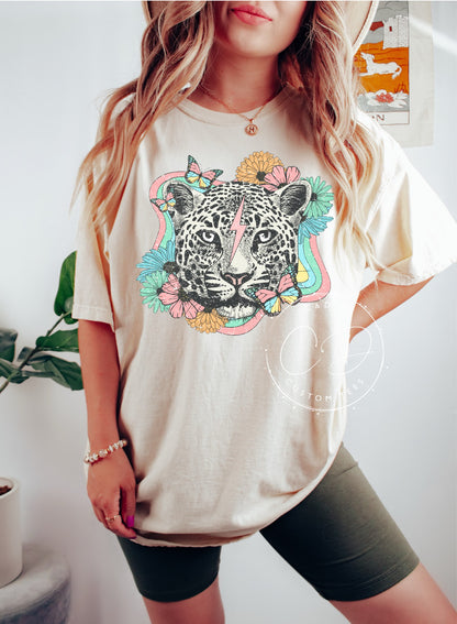 Leopard Face Comfort Color Tee