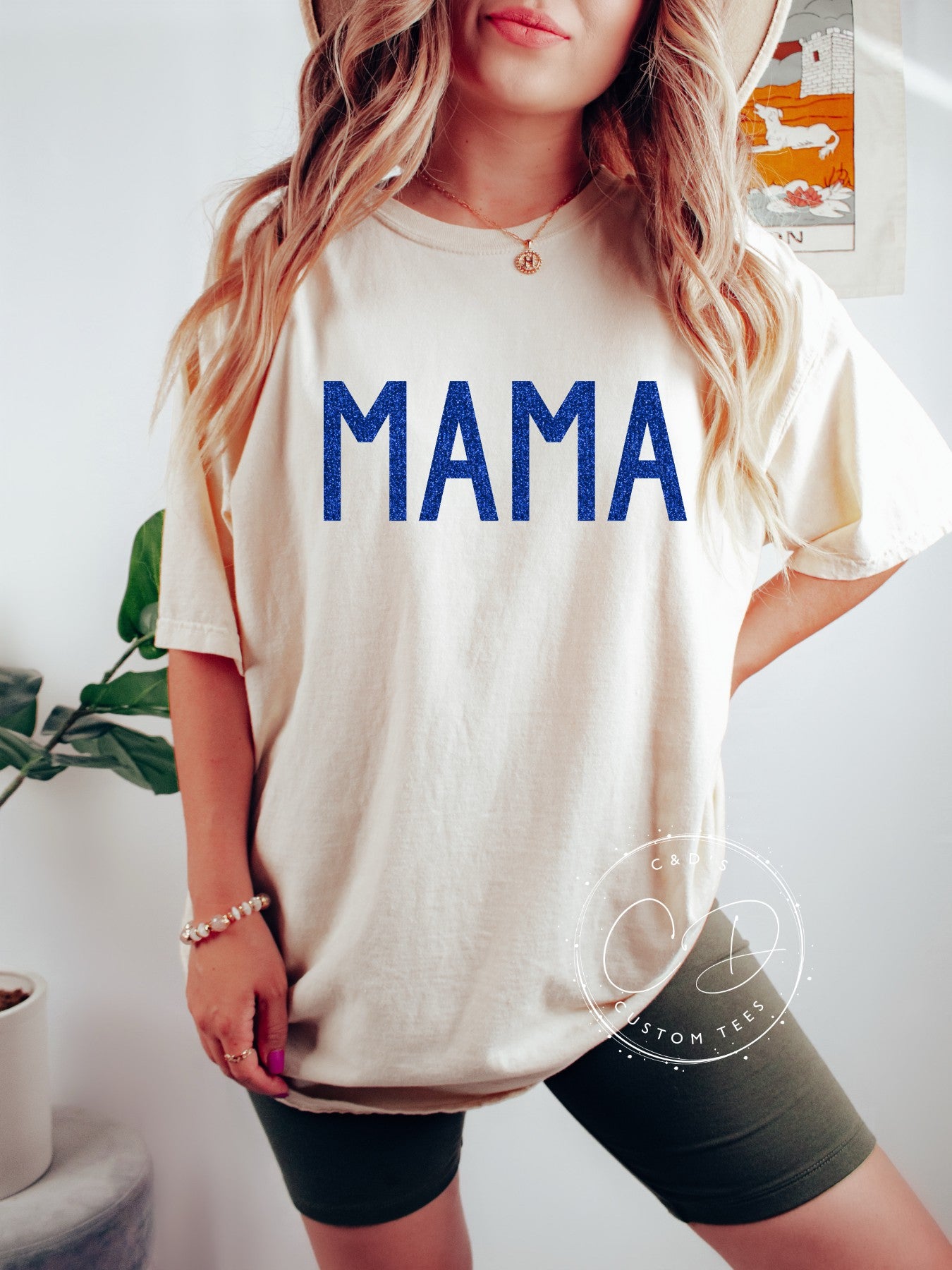 Mama Glitter Comfort Color Tee