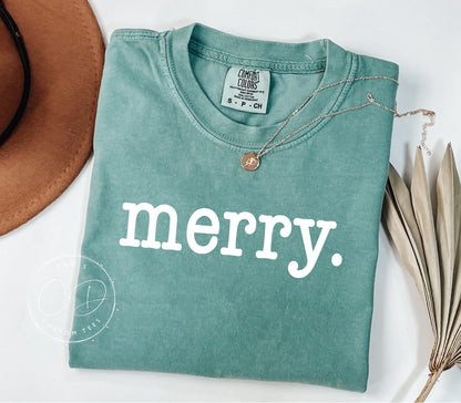 Merry Christmas Comfort Color Tee