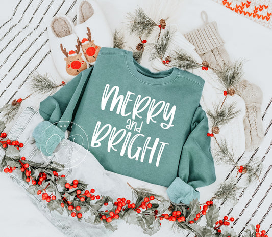 Merry and Bright Comfort Color Sweatshirt