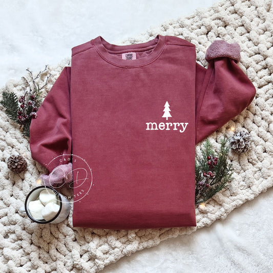 Merry Pocket Comfort Color Sweatshirt