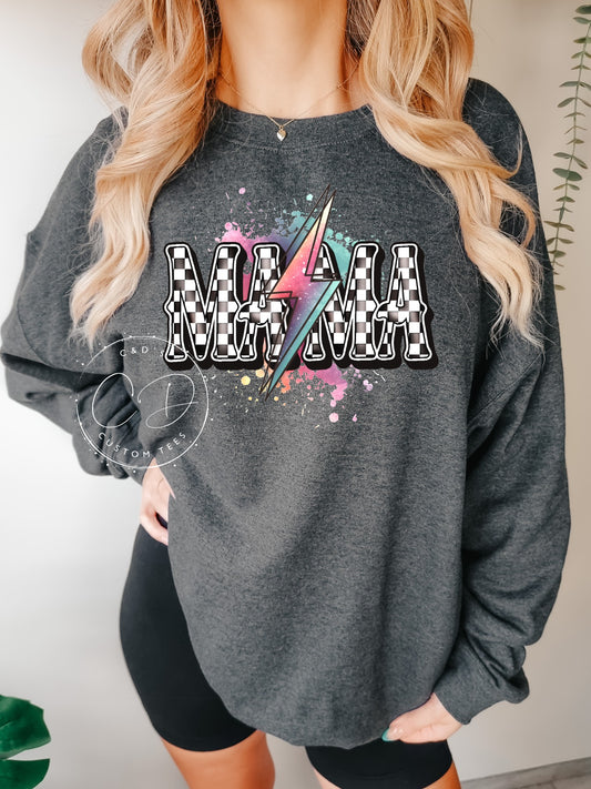 Mama Bolt Checkered Sweatshirt