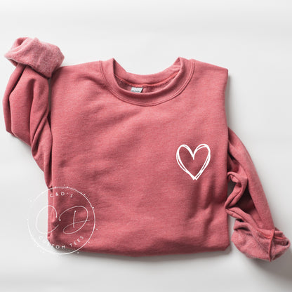 Valentine Heart Pocket Sweatshirt