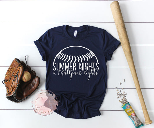 Summer Nights and Ballpark Lights Shirt