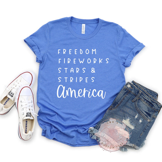 Freedom Fireworks Stars and Stripes Shirt