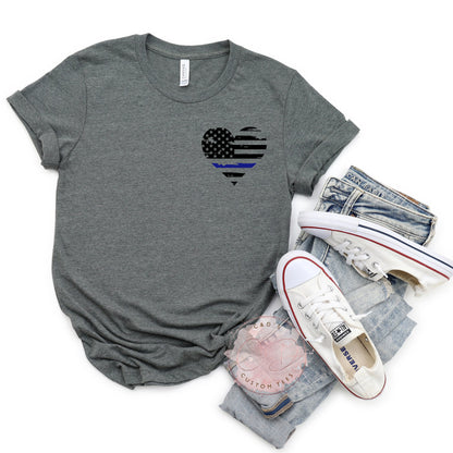 Heart Blue Line Shirt