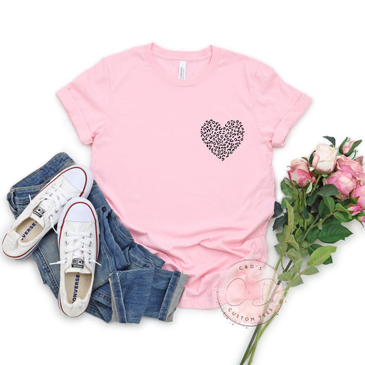 Leopard Heart Pocket Tee